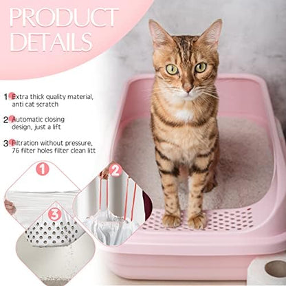 Jutom 42 Count Jumbo Sifting Cat Litter Box Liners with Holes 36''x18''