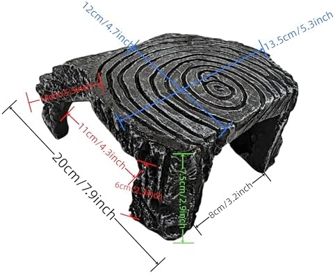Reptile Hideouts,Resin Reptile Cave Habitat for Leopard Geckos, Lizards, Turtles, Snakes and Amphibians. (Turtle Platform, Large)