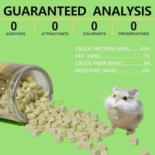Natural Hamster & Gerbil Food 6oz, Vitamin & Mineral Rich Daily Diet for Hamsters, Gerbils ,Guinea Pigs, Chinchillas ,Supports Dental Health and Digestion, Fruit & Vegetable Hamster Food (Tofu)