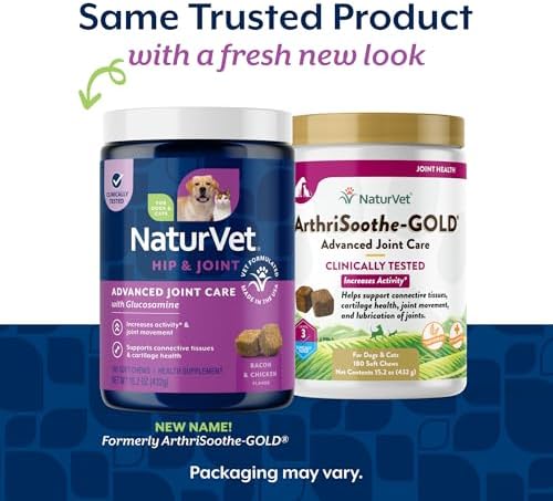 NaturVet Advanced Joint Care with Glucosamine, Dogs & Cats, 180ct