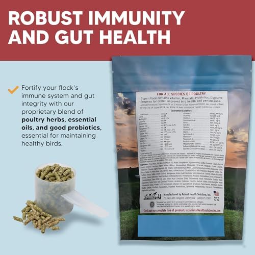 Super Flock Pro Boost Probiotic - Probiotics, Vitamins, Minerals and Electrolytes for Chickens | Chicken Vitamins and Supplements for All Poultry + 1lb