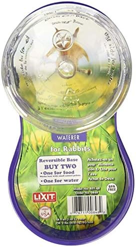Lixit Reversible Waterer/Feeder for Rabbits and Other Small Animals. (Pack of 1),Purple