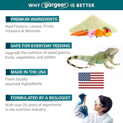 Gargeer 2oz Iguana Salad Topper. Enhanced Health & Appetite, Made in USA
