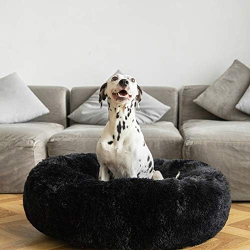 HACHIKITTY Calming Donut Cuddler Dog Bed, Indoor Puppy Beds for Large Dogs, XLarge 36''