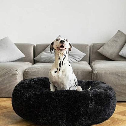 HACHIKITTY Calming Donut Cuddler Dog Bed, Indoor Puppy Beds for Large Dogs, XLarge 36''