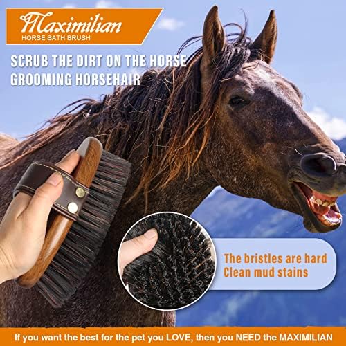 MAXIMILIAN Handmade Horse Brush Professional Horse Brushes for Grooming