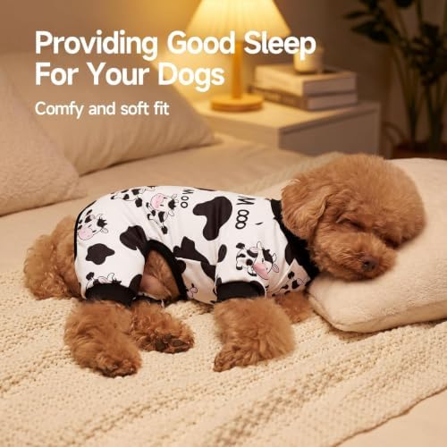 XPUDAC 4 Pieces Dog Pajamas for Small Dogs Pjs Clothes Puppy Onesies for Doggie Duck Shirts Sleeper for Pet Cats Jammies-XL