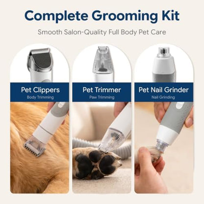 Dog Grooming Vacuum, 6-in-1 Pet Grooming Kit with Nail Grinder