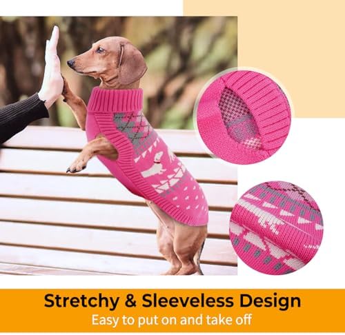 Lelepet Dachshund Sweater Turtleneck Dog Sweaters for Small Dogs (XS-XL)