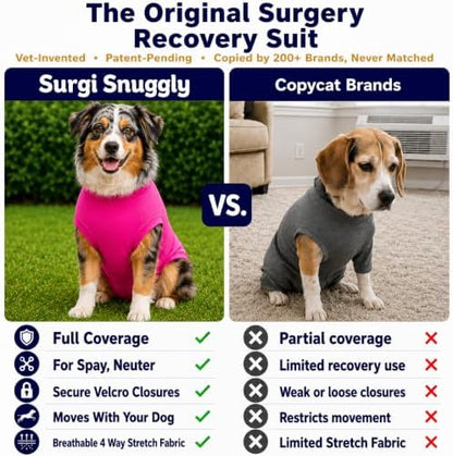 Surgi Snuggly Dog Surgery Recovery Suit, Cone Alternative, Spay/Neuter L