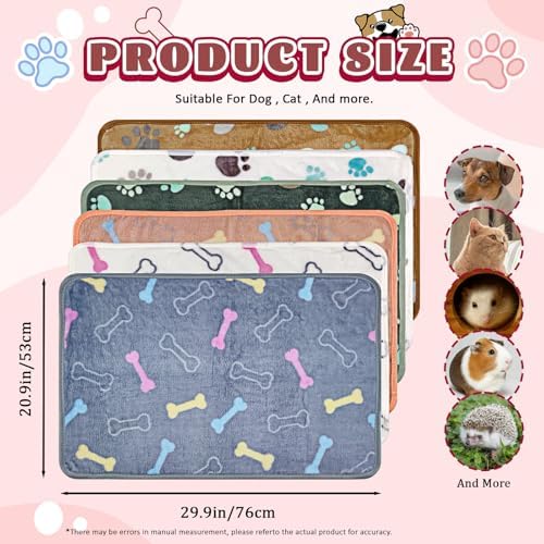 YedsIntu 6 Pcs Washable Guinea Pig Blankets Absorbent Small Animal Fleece Bedding Cage Liners Reusable Pet Pee Pad Sleep Mat Pad Cover for Hamster Ferret Rabbit Chinchilla Hedgehog (Grey, 20" x 30")