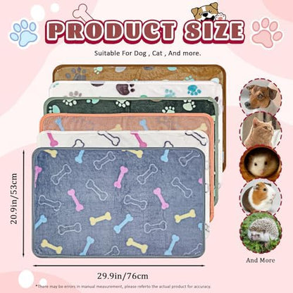 YedsIntu 6 Pcs Washable Guinea Pig Blankets Absorbent Small Animal Fleece Bedding Cage Liners Reusable Pet Pee Pad Sleep Mat Pad Cover for Hamster Ferret Rabbit Chinchilla Hedgehog (Grey, 20" x 30")