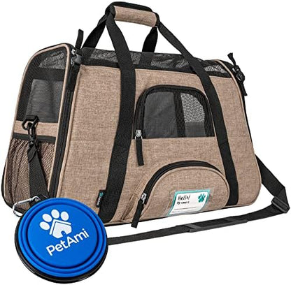PetAmi Airline Approved Pet Carrier Cats & Small Dogs, Small Heather Taupe