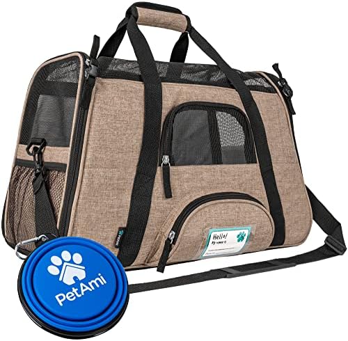 PetAmi Airline Approved Pet Carrier Cats & Small Dogs, Small Heather Taupe