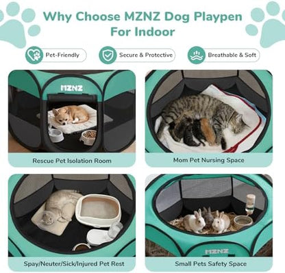 Dog Cat Small Animal Puppy Playpen Crate, Small, Blue