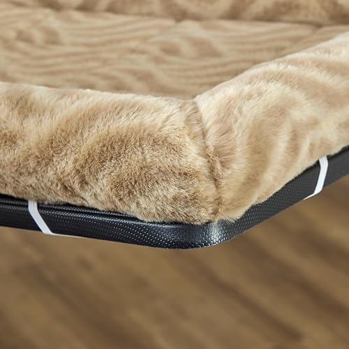 MidWest Homes for Pets QuiteTime Deluxe Wave Bolster Bed for Small Dogs; Easily Machine Wash and Dry; Tan; 24"; 40224-WVTN