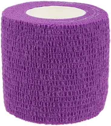 Self Adhesive Bandage Wrap Animal Cohesive Bandage Self Adherent Wrap First Aid Tape for Dogs Cats Horses Birds & Wrist Healing Ankle Sprain (2 Inch Purple 12 Rolls)