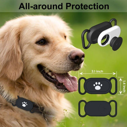 for Samsung Galaxy SmartTag2 Dog Collar Holder, 2 Pack Waterproof Anti-Lost Silicone Case for Galaxy Smart Tag 2 for Pet Dog Cat Collars (Black/Olive Green)