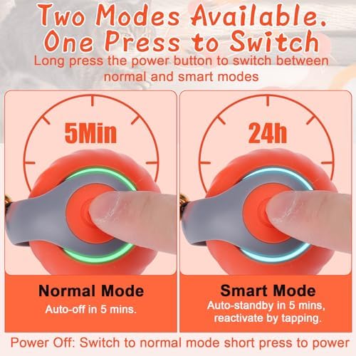 BABORUI Interactive Cat Toy Ball - Automatic Interactive Cat Toys for Indoor Cats with 3 Tails, 2 Speeds Rechargeable Enrichment Toys for Small/Medium/Large to Keep Them Busy (Orange)