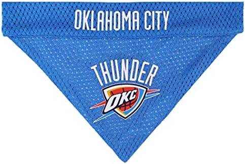 Pets First NBA Dog Bandana - Oklahoma City Thunder Reversible Pet Bandana. 2 Sided Home & Away Sports Bandana with a PREMIUM Embroidery TEAM Logo, Large/X-Large