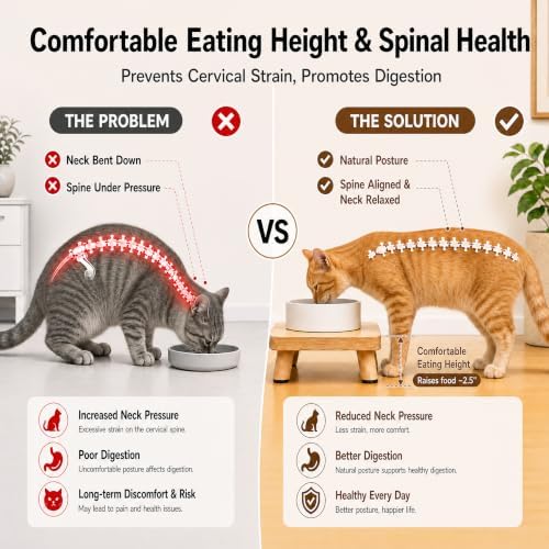 Elevated Cat Food Stand for Automatic Feeder, 2.4" Raised Cat Bowl Stand