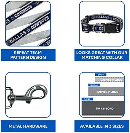 NFL PET Leash Dallas Cowboys Dog Leash, Large Football Team Leash for Dogs & Cats. A Shiny & Colorful Cat Leash & Dog Leash Licensed by The NFL