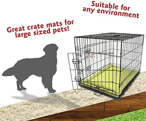 Majestic Pet Dog Crate Mat - Machine Washable Soft Plush Pet Bed Pad for Crates & Kennels | USA Crafted | 42"x26" Villa Apple