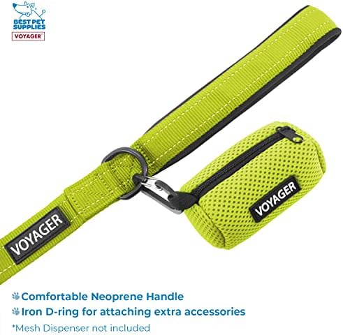 Best Pet Supplies Voyager Step-in Lock Pet Harness w Reflective Pet Leash Combo Set with Neoprene Handle 5ft - Supports Small, Medium and Large Breed Puppies/Cats - Lime Green Set, XXS