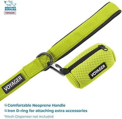 Best Pet Supplies Voyager Step-in Lock Pet Harness w Reflective Pet Leash Combo Set with Neoprene Handle 5ft - Supports Small, Medium and Large Breed Puppies/Cats - Lime Green Set, XXS