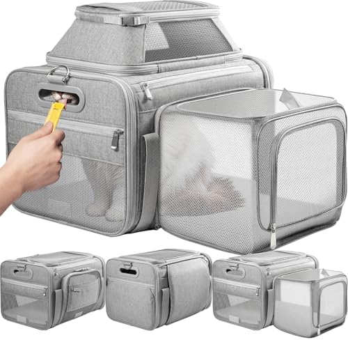 Top-Side Expandable Pet Carrier, Treat Window,18x11x11 Airline Approved
