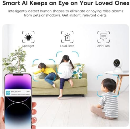 VSTARCAM 3MP 2K Indoor Security Camera, 2.4GHz WiFi Pet Camera with 355° Pan 60° Tilt, Human Detection, Color Night Vision, 2-Way Audio, App Alerts, 24/7 Recording, Cloud & microSD Storage