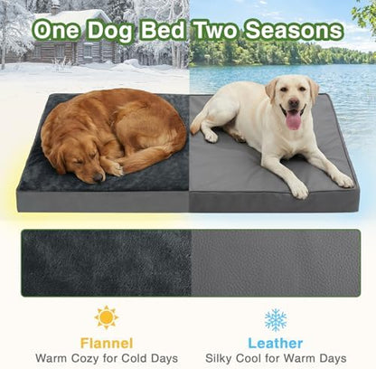 Waterproof Dog Bed Large Sized Dogs, Orthopedic Washable Crate Pad 35"x22"