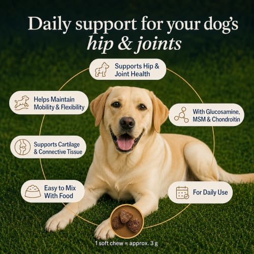 Zubest Hip & Joint Chews for Dogs, Glucosamine Chondroitin MSM, 60 Count