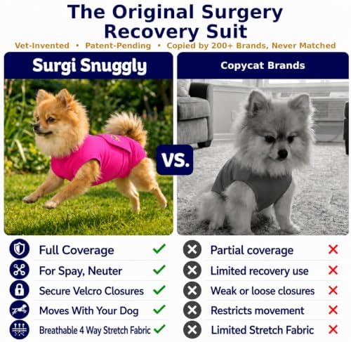 Surgi Snuggly Dog Surgery Recovery Suit, Cone Alternative, Spay/Neuter ML