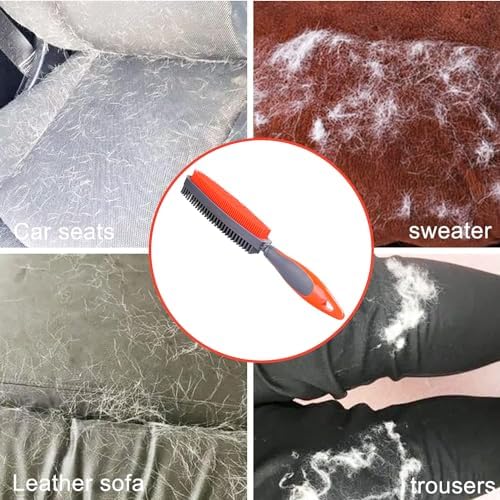 Premium Rubber Pet Hair Brush - Removes Hair from Couches & Pets' Coats O