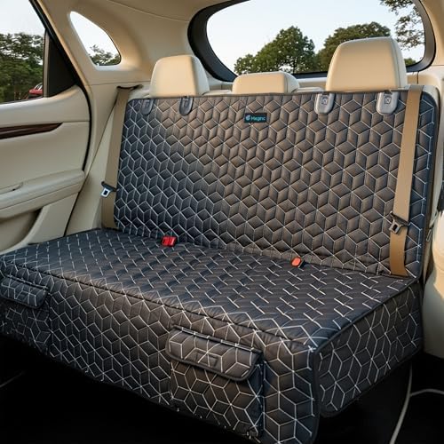 Meginc Dog Car Seat Cover-Waterproof Bench Back Seat Protector for SUV&Cars