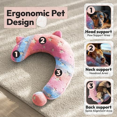 Calming Dog Pillow, Glow in The Dark, Soft Question Mark Shape for Dogs, Kids, Adults - Washable, Cozy Body Pillow Bed Gift (L Pink)