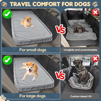 Loiion Dog Car Bed, Non-Slip Backseat Extender Pet Mat 50"x24.6"x2"