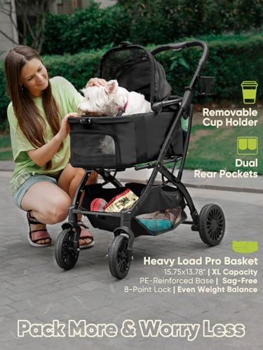 Small Dog Stroller, Pet Stroller for Small Dogs, 5-in-1 Dog Strollers