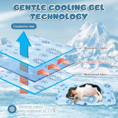 Nuanchu Pet Cooling Mat, Snowflake, 11.81 x 19.69 Inches, 1 Pcs