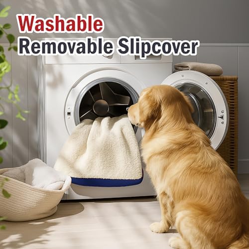 Majestic Pet 48x34x3 Inch Blue Orthopedic Memory Foam Rectangle Dog Bed – Large Size Crate Dog Bed for Dogs with Joint Pain, Arthritis – Durable Pet Mattress with Egg Crate Foam, Washable Cover