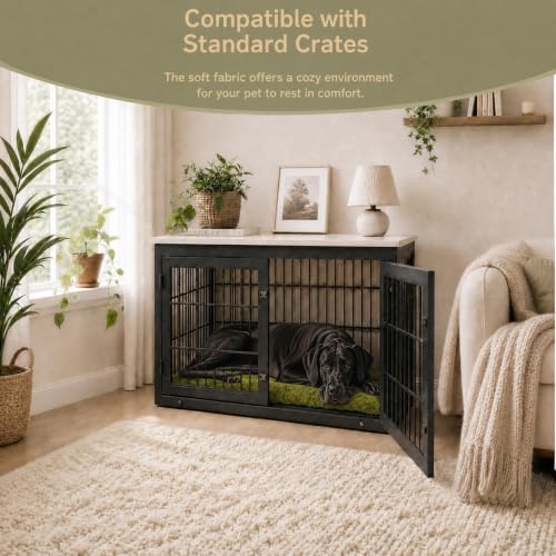 Exsnugy Washable Dog Bed Mat Large Size Fluffy Pet Crate Pad 42x28 XL