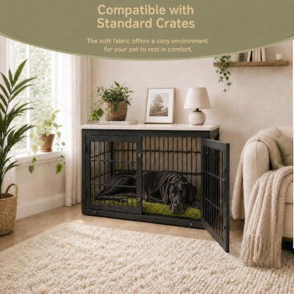 Exsnugy Washable Dog Bed Mat Large Size Fluffy Pet Crate Pad 42x28 XL