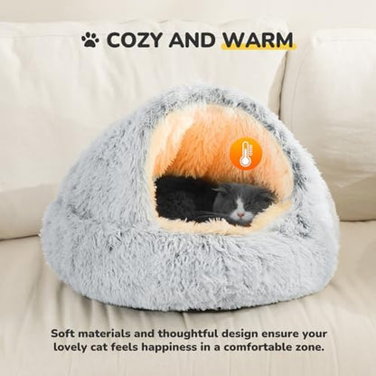 CATISM Cat Bed Hooded Cat Beds for Indoor Cats or Small Dogs