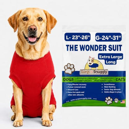 Surgi Snuggly Dog Surgery Recovery Suit, Cone Alternative, Spay/Neuter XLL