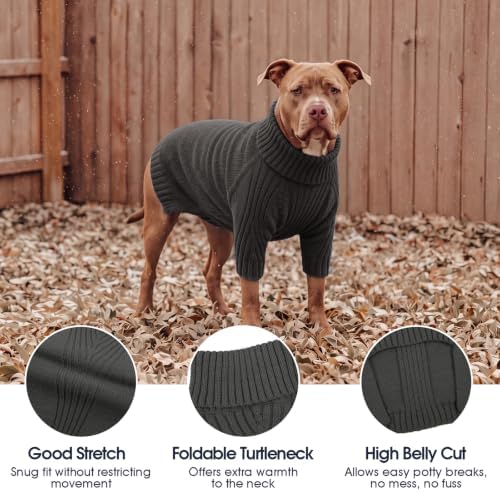 IECOii XL Dog Sweater, Winter Doggy Clothes for Medium Dogs Girl Boy