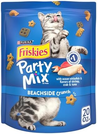 Friskies Purina Party Mix Beachside Crunch Cat Treats, 20 oz Pouch