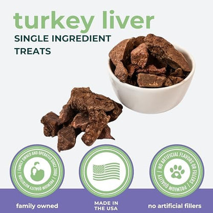 Momentum Carnivore Nutrition Freeze-Dried Turkey Liver Dog Treats & Cat Treats – Single-Ingredient, High-Protein, Grain-Free, Naturally Flavorful & Lean – Made in USA – 3.5 oz Bag (Pack of 3)