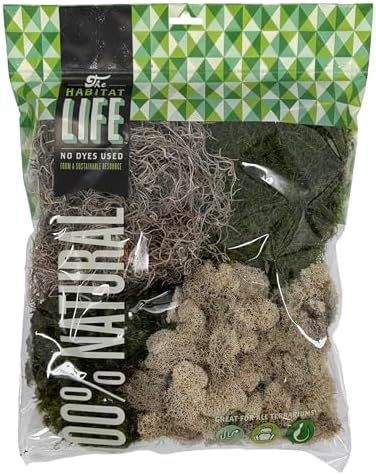 Variety Mix Moss for Terrarium Habitats, Medium 1-Pack
