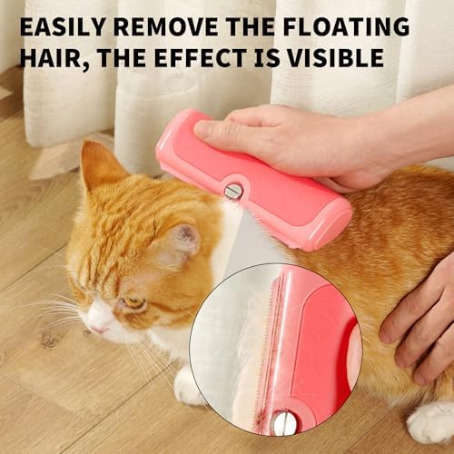 Cat and Dog Deshedding Brush for Shedding, Pink